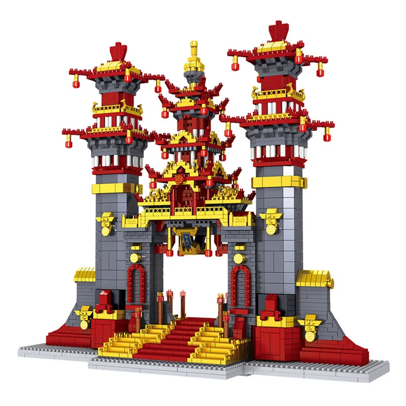 

World Architecture Mini Buidling Blocks Journey to the West Nantian Gate 3D City Model DIY Diamond Bricks Toy for Children Gifts