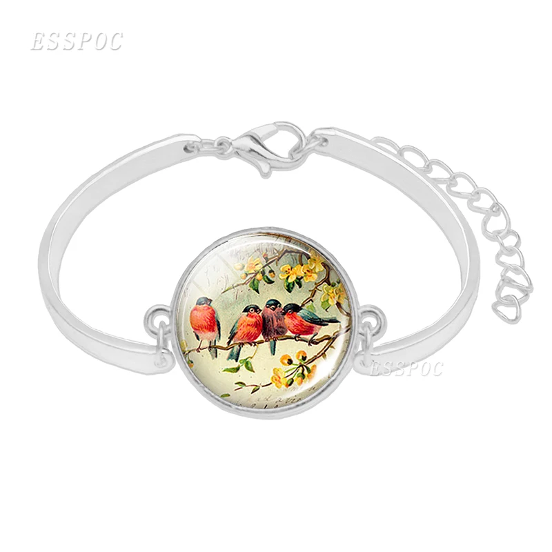 Браслет с рисунком Красной птицы браслет серебряного цвета розовыми цветами