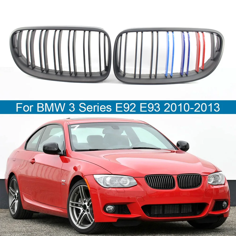 Автомобильный передний почек решетки гриль матовый черный двойная линия M Стиль