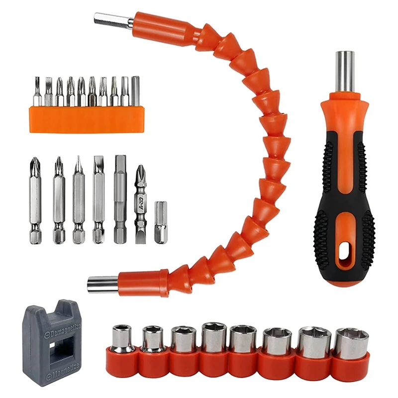 

Новинка, набор аксессуаров для самостоятельного ремонта, гибкие насадки для сверл, насадки для отверток (28 шт.)