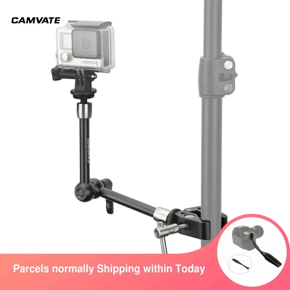 

CAMVATE 11" Articulating Magic Arm + Super Crab Clamp + Smartphone Clip + GoPro Monopod Mount Adapter For Accessories Mounting