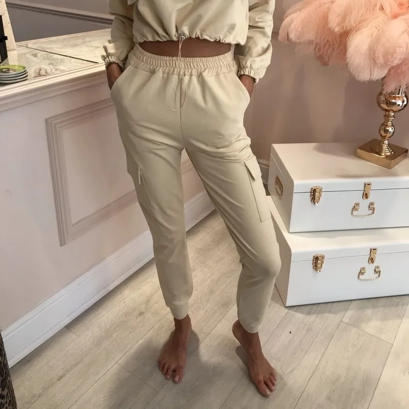 

2020 New Fashion Hot Sale Solid Casual Tracksuit Women Two-piece Style Outfit Sweatshirt Pullover Sport Wear