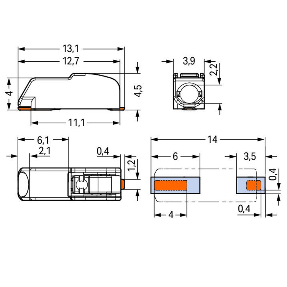 Оригинальная модель 2060-451/998 _ Интерконнектор для подключения клеммной колодки с