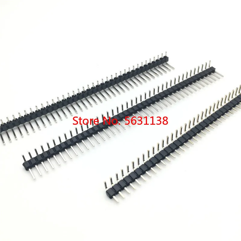 2.54mm 1*40p 90 degree Right angle Single Row Male R/A Pin Header Positive/Reverse PCB Board Connector Pinheader For Arduino |
