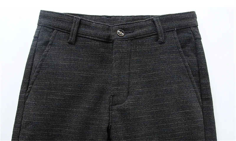 Mens Winter Fleece Warm Pants Men Korean Casual Slacks Slim Warm Thick Pants for Men Fashion Black Gray Blue Trousers Male,688