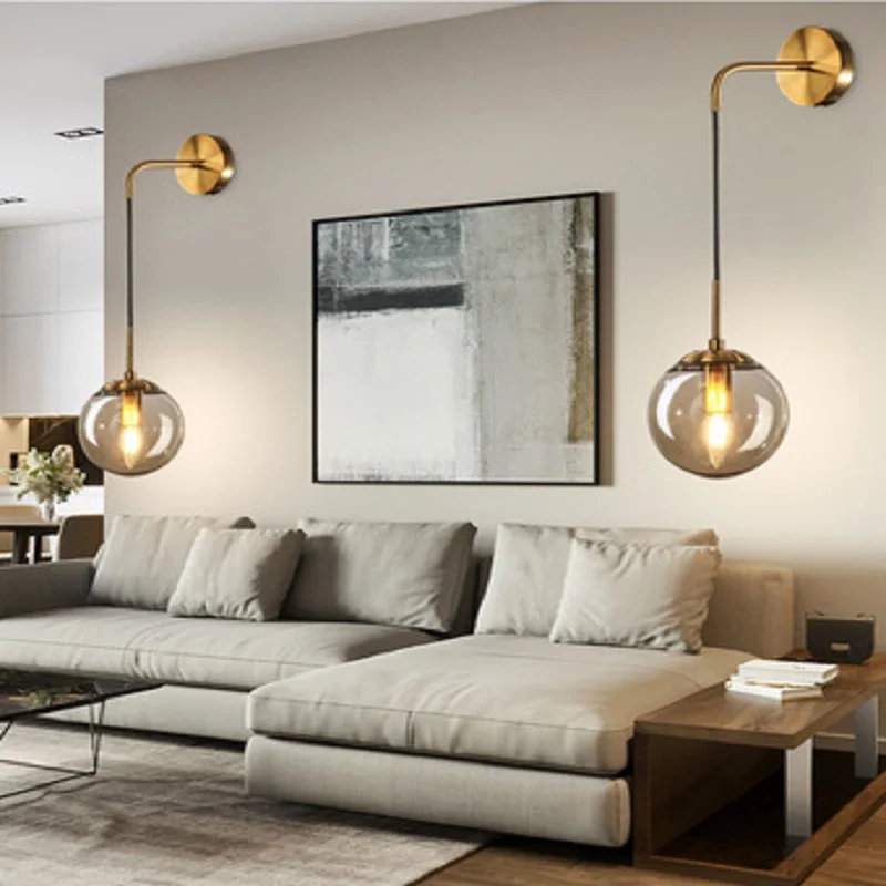 Стеклянные Настенные светильники LukLoy в скандинавском стиле светодиодные лампы