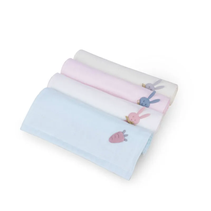 

2pc/set Hot sell Pure cotton thickened children's face towel, household gift embroidered children's towel, custom baby wipe