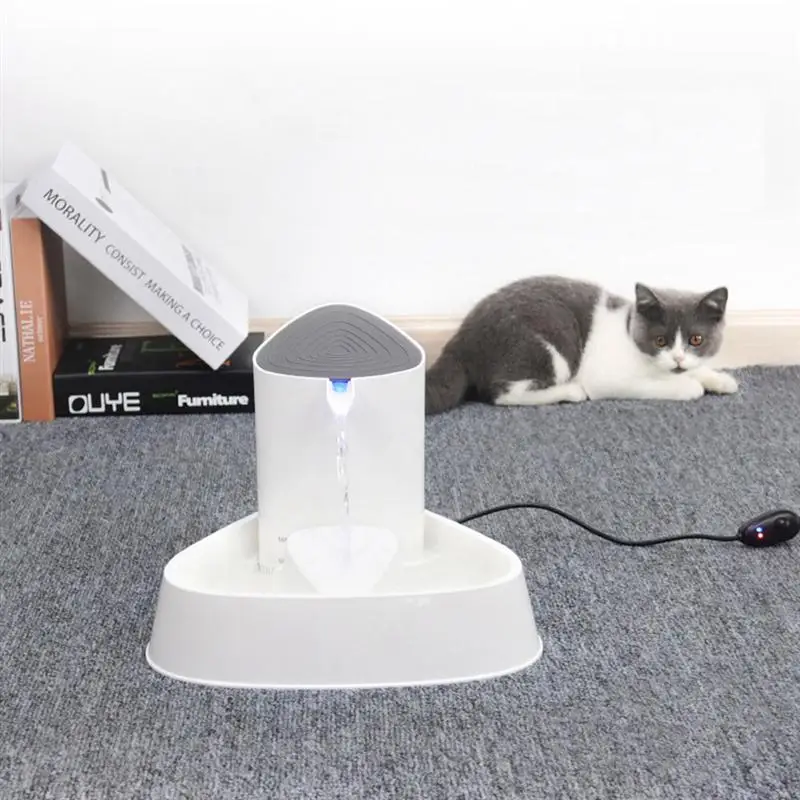 Светодиодный фонтанчик для кошек и собак Электрический бесшумный фильтр