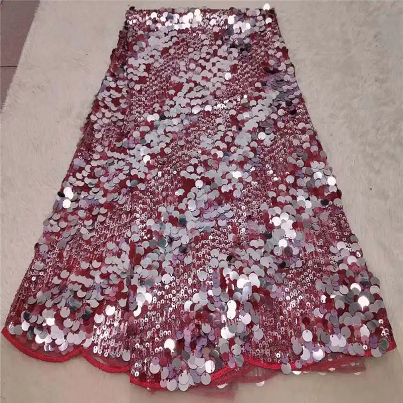 African Sequins Lace Fabric 2019 Embroidered Nigerian Net Laces Bridal High Quality French Tulle 5yards 703 | Дом и сад