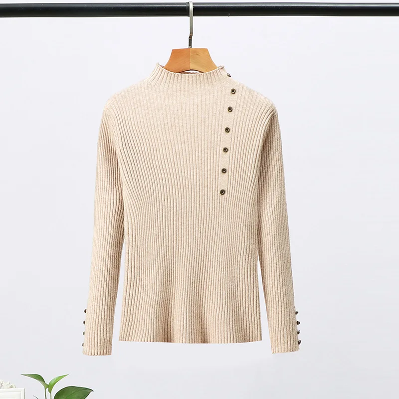 Женский Осенний трикотажный свитер однотонные вязаные женские хлопковые мягкие