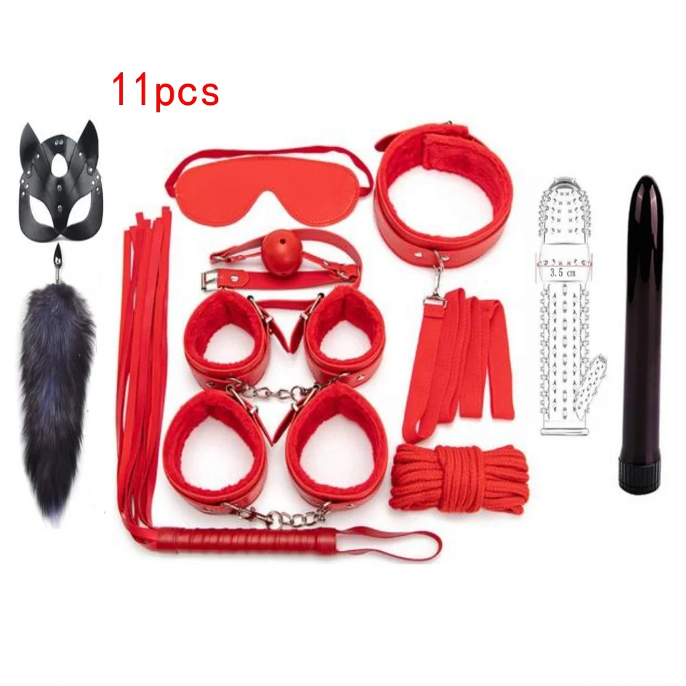 Наручники Воротник плетка кляп сосков Зажимы БДСМ бондаж веревка эротические