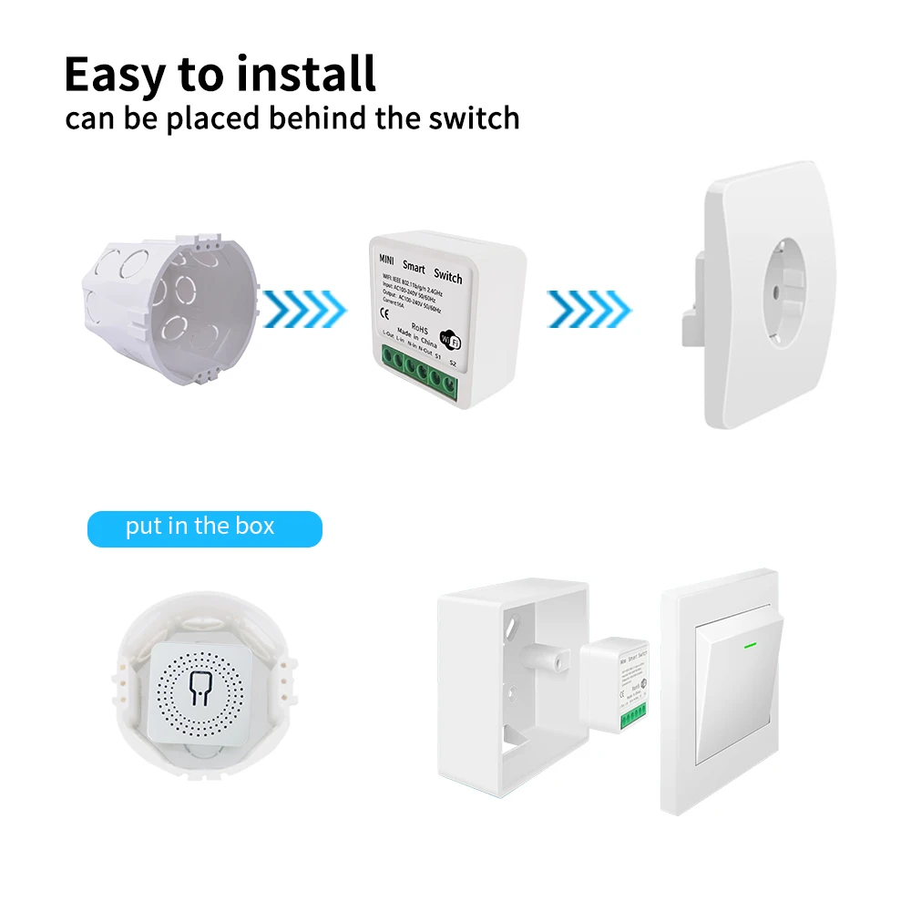 WGHINE Homekit MINI WiFi Smart Switch Module Home Modified controller Power Timer Compatible With Alexa Google | Обустройство дома