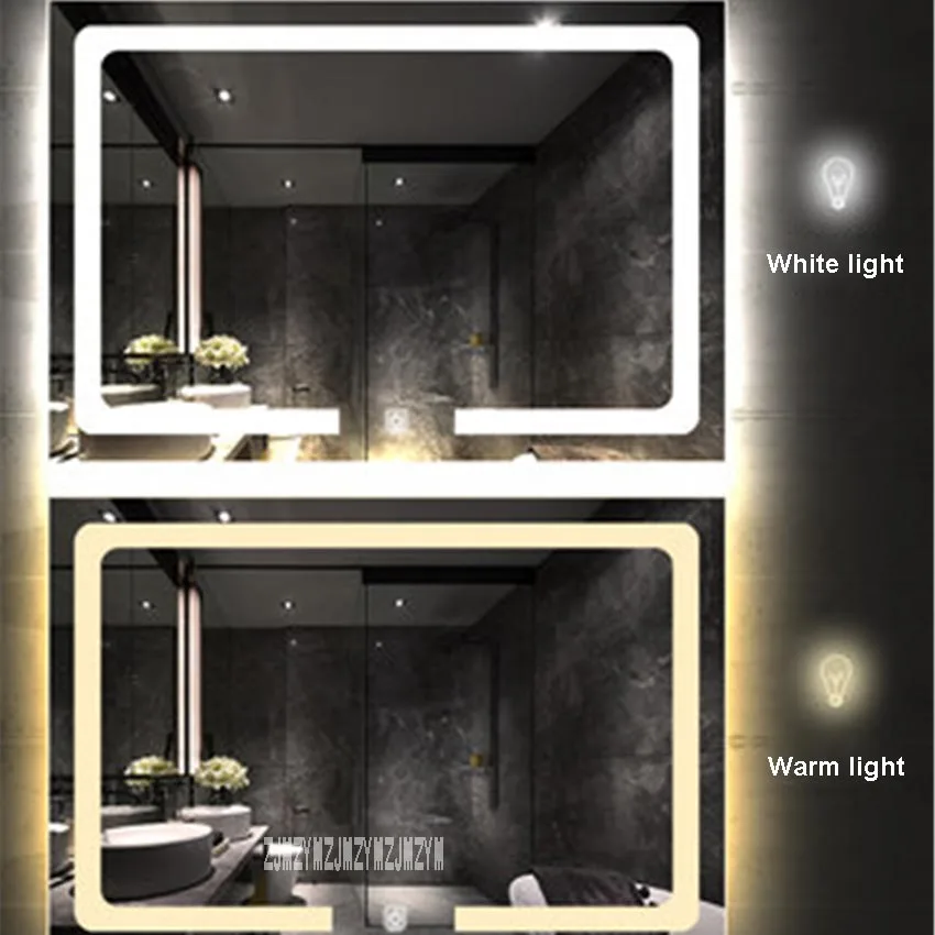 CTL300 Smart Wall Mounted Bathroom Mirror Rectangular Touch Switch Anti-fog With Led Light 110V/220V (700x900mm) | Обустройство дома