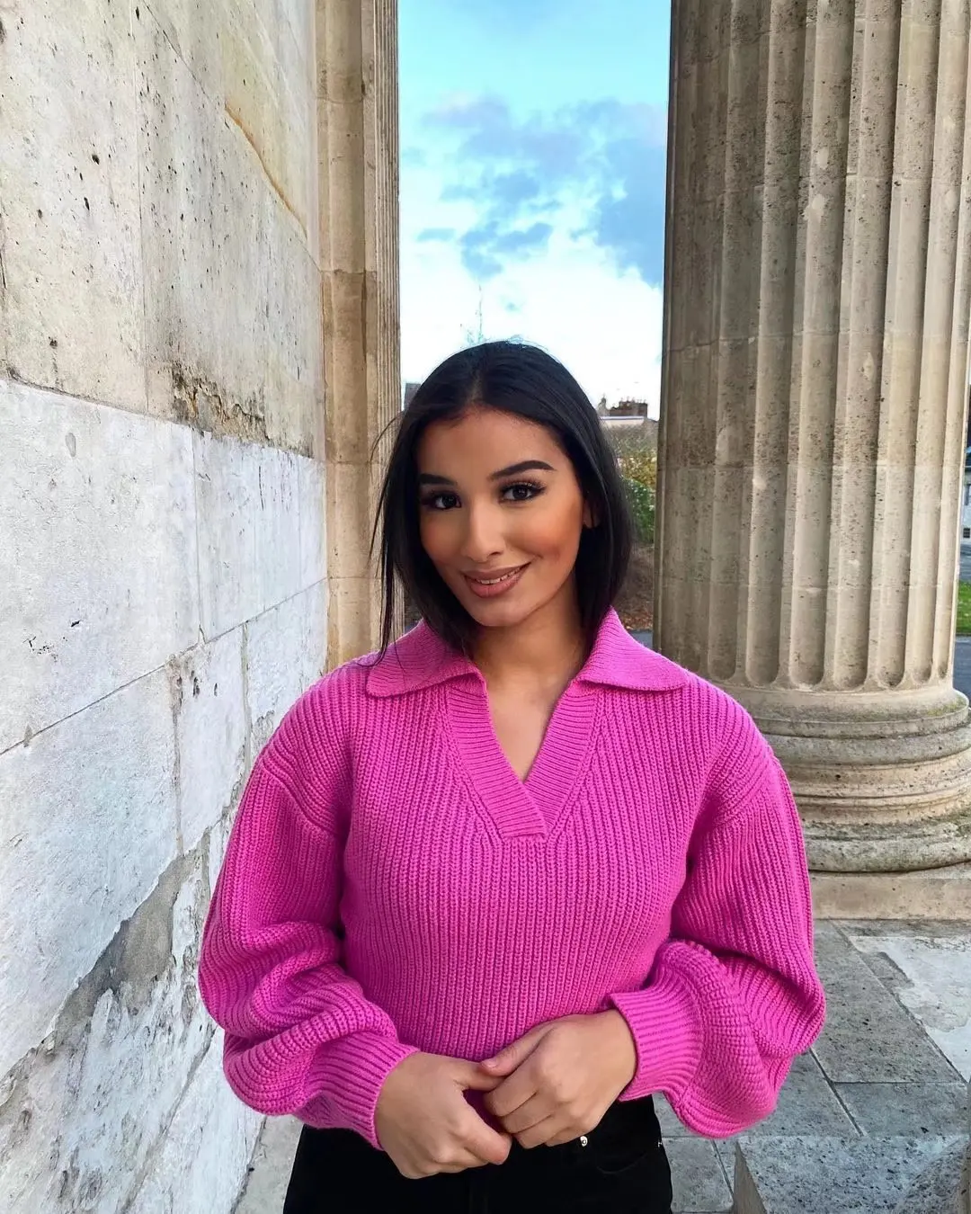 

Sweater Women Knitted Sweaters Za Oversized Spring 2022 Pullover Pink y2k Puff Sleeve Korean Fashion Jumper Urban Chic Clothes