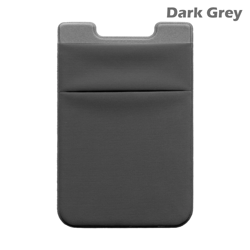dark grey Новинка, 1 шт., унисекс, Модный Эластичный кошелек для мобильного телефона, держатель для сотового телефона, чехол, лайкра, клейкая наклейка, карман, кредитный ID держатель для карт - Цвет: dark grey