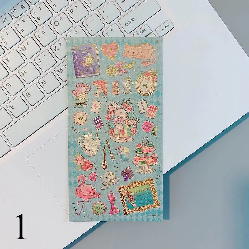 1 1 шт. милые наклейки с бронзированием Kawaii животные канцелярские наклейки Bullet Journal наклейки для Diy декоративные принадлежности для скрапбукинга - Цвет: 1