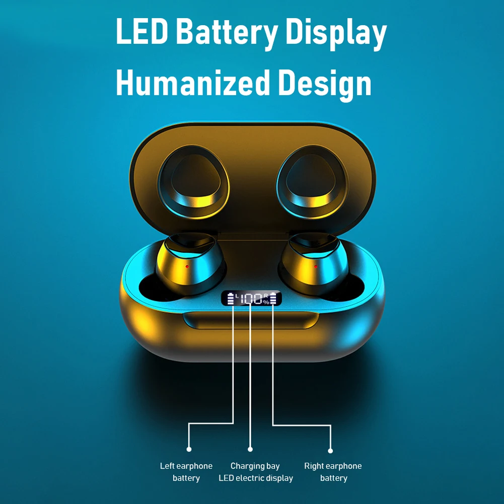 

R-185 True Wireless Earbuds Bluetooth-compatible 5.0 In Ear Earphones Headset with Microphone Mini Headphone Sport Headset