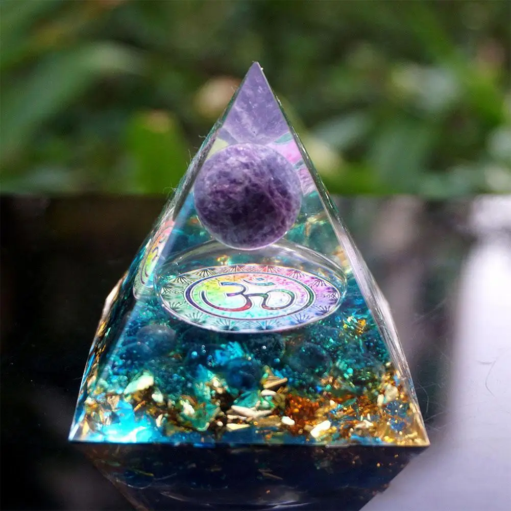 

Transparent Amethyst Crystal Sphere With Obsidian Natural Cristal StoneEnergy Healing Reiki Chakra Multiplier