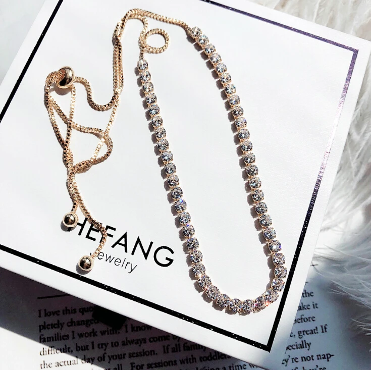 ZAKOL модное круглое теннисное регулируемое ожерелье с кубическим