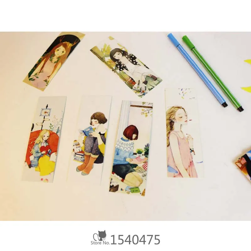 

A 30 pcs/lot Cute Oil Painting Chinese Style Beauty Girls Bookmark Lovely Paper Cards Gifts for Kids Reading Books for friends