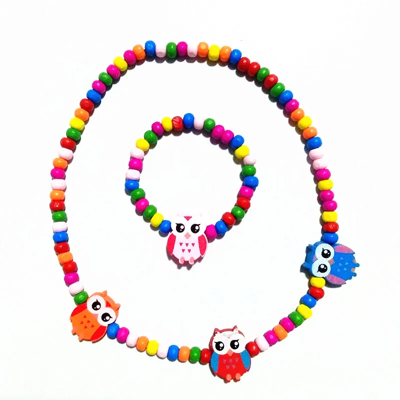 Детских подарков 31 Стиль ожерелье из деревянных бусин Набор браслетов (1 + 1