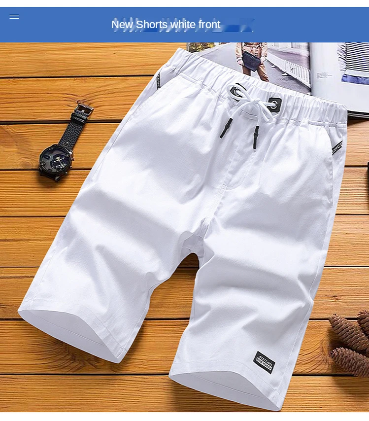 

Men's Summer New Style Lightweight Breathable Cold Loose Casual Five-Point Shorts Men's Pure Cotton Solid Color Loose All-Match