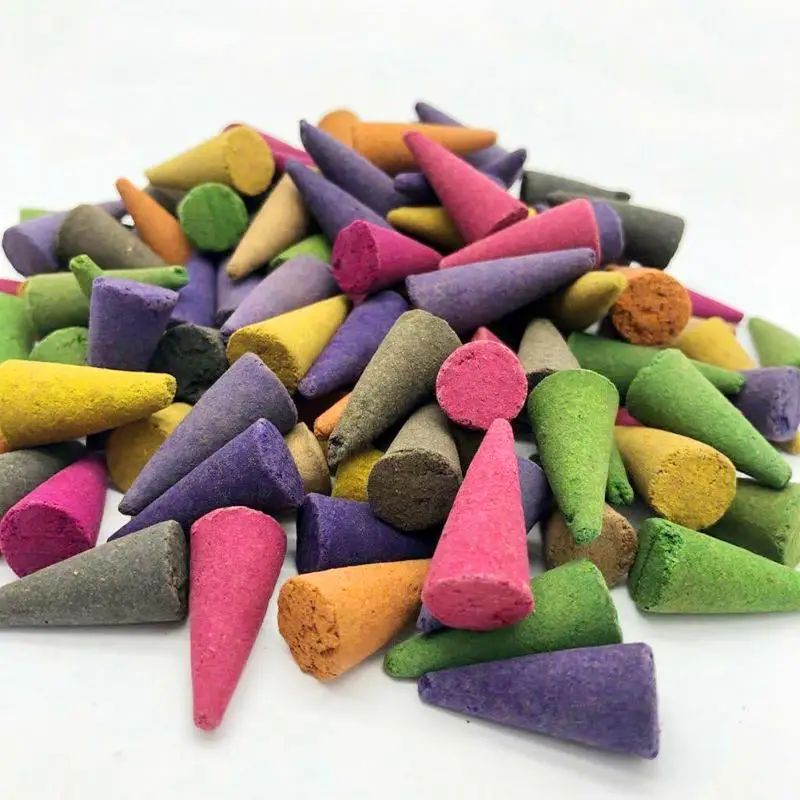 

100pcs/bag Lavender Incense Assorted Natural Coconut Fresh Air Home Burner Cones Amber Fragrant Magnolia Mixed Scents Backflow