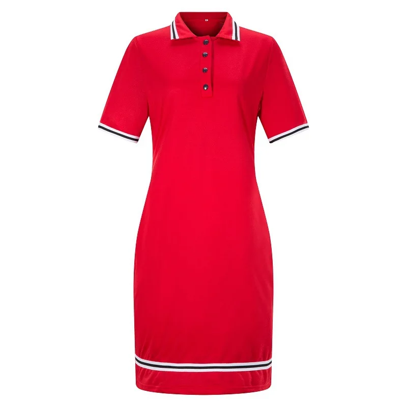 

Women's Polo Dress Plus Size Cotton Ladies Casual Tshirt Dress Short Sleeve Striped Bodycon Party 2021 Summer Dress