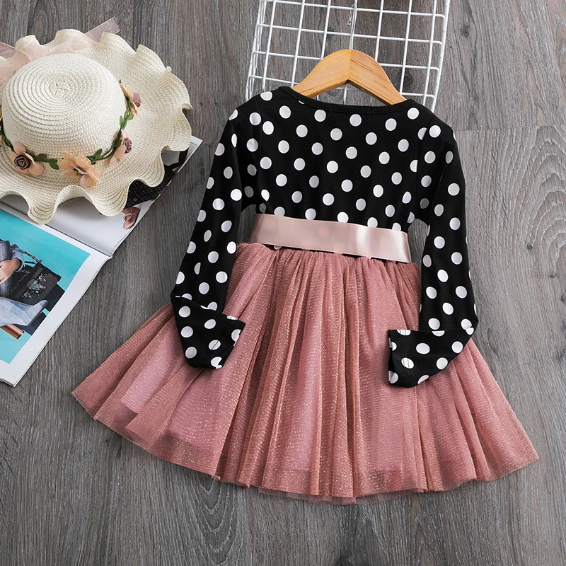 Spring Autumn Long Sleeves Children Girl Clothes Casual School Dress for Girls mini Tutu Kids Party Wear Clothing | Детская одежда и