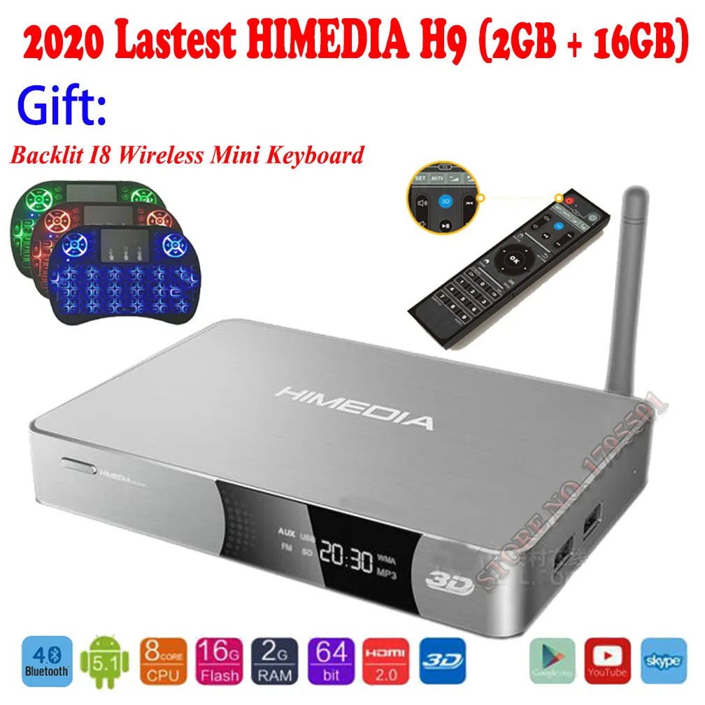Фото 2020 обновленная ТВ приставка HIMEDIA H9 4K 3D UHD Android 2 Гб 16 Восьмиядерный Smart Home TV 4 ГГц 5