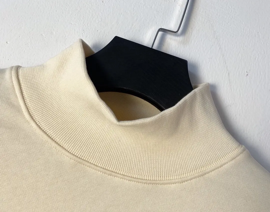

New 2021 ESSENTIALS Logo Print Turtleneck Pullover Men Women Couple 100% Cotton Sweatshirt Oversized High Street FOG Hoodies
