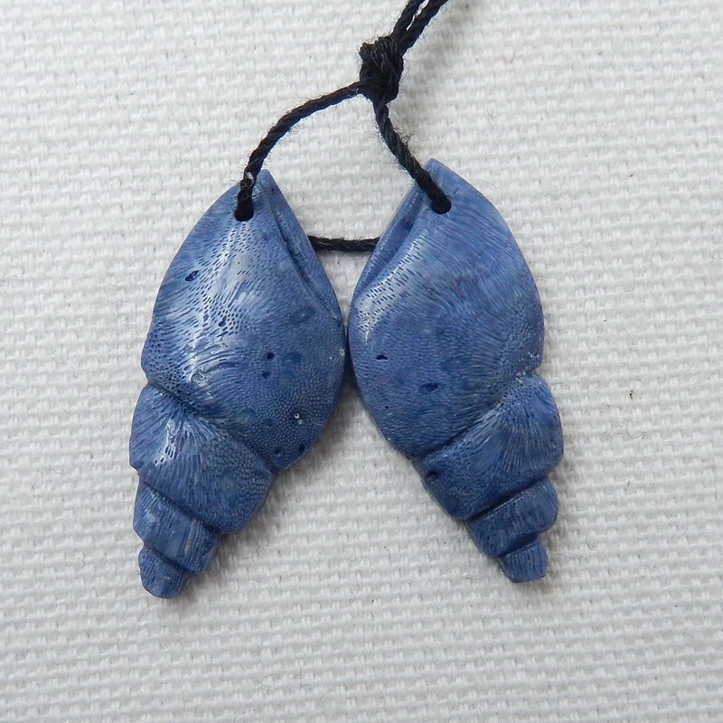 Распродажа 1 пара сережек из синих коралловых ракушек модные ювелирные украшения