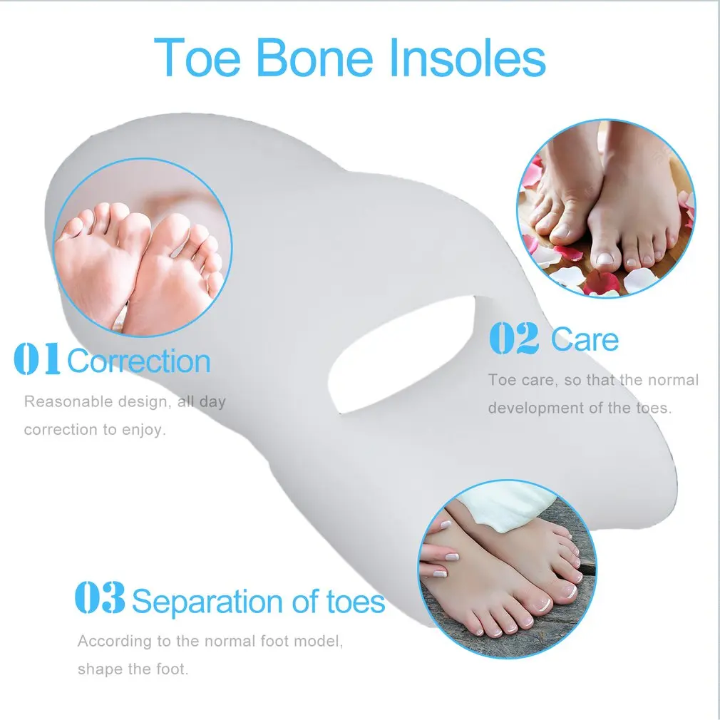 2pcs Silicone Gel Foot Pad Stretch Corrector Alignment Toe Bone Insole New Arrival | Красота и здоровье