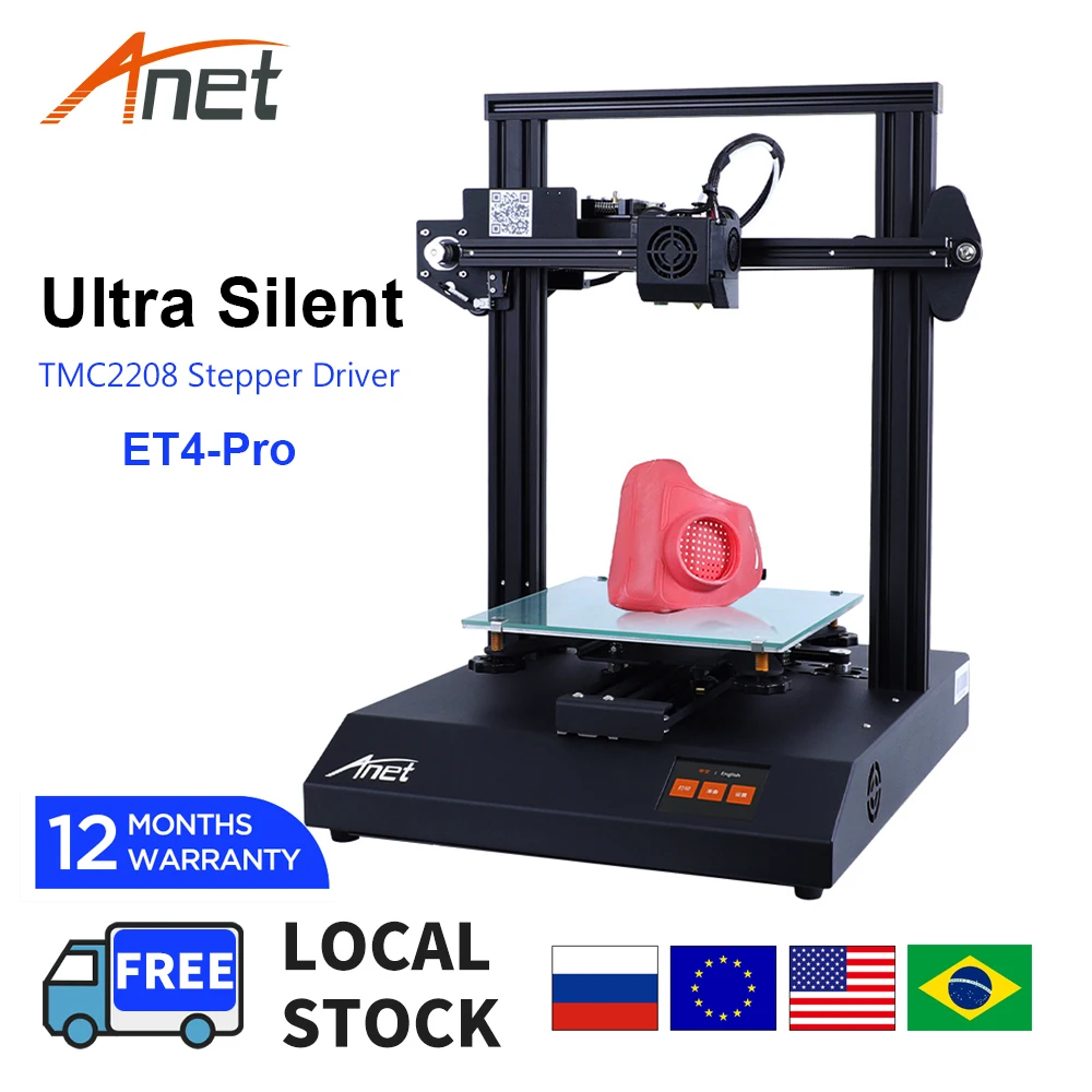 Ультратихий 3D принтер Anet ET4Pro с драйвером TMC2208 для самостоятельной сборки