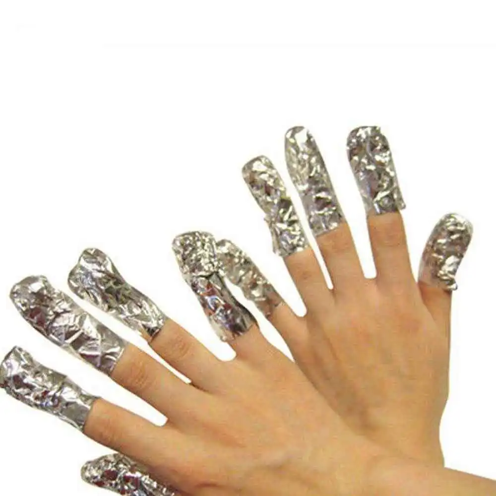 500 шт./упак. алюминиевая фольга для снятия лака ногтей отмачиваемый очиститель