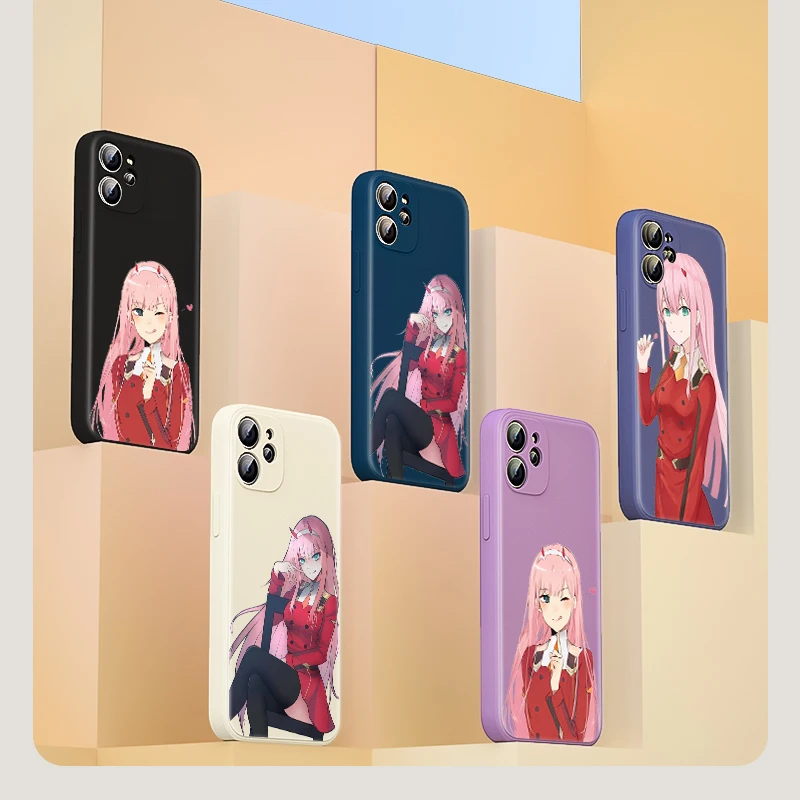 

Anime Darling in the franXX for Apple iPhone 13 12 Pro Max Mini 11 Pro XS Max X XR 6S 6 7 8 Plus Liquid Silicone Soft Phone Case