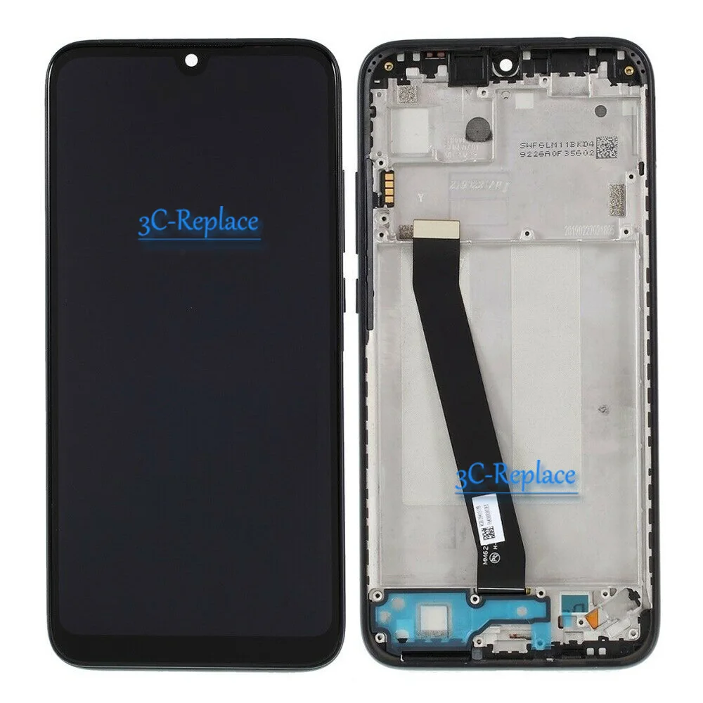 Black With Frame 6,3 дюймов черный/синий/красный для Xiaomi Redmi 7 ЖК-дисплей с сенсорным экраном дигитайзер в сборе с рамкой для Redmi 7 Global - Цвет: Black With Frame