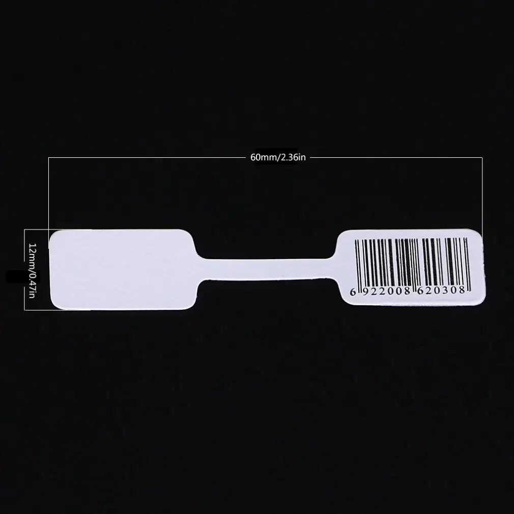 100pcs blank barcode sticker on discount tag paper jewelry label silver handwriting New | Наручные часы