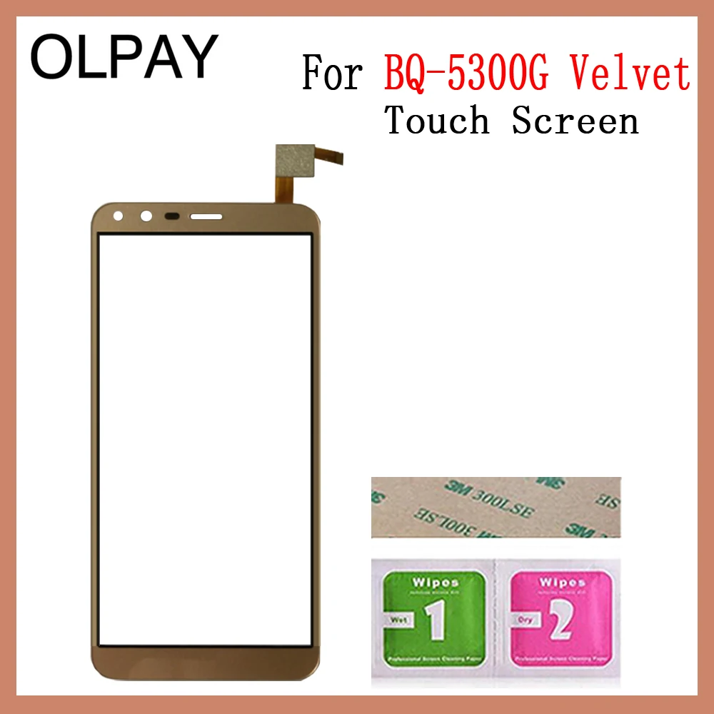 Gold No Tools OLPAY 5,3" дюймовый сенсорный экран для мобильного телефона BQ BQ-5300G Velvet BQ 5300G сенсорный экран стекло дигитайзер панель объектив сенсор стекло - Цвет: Gold No Tools