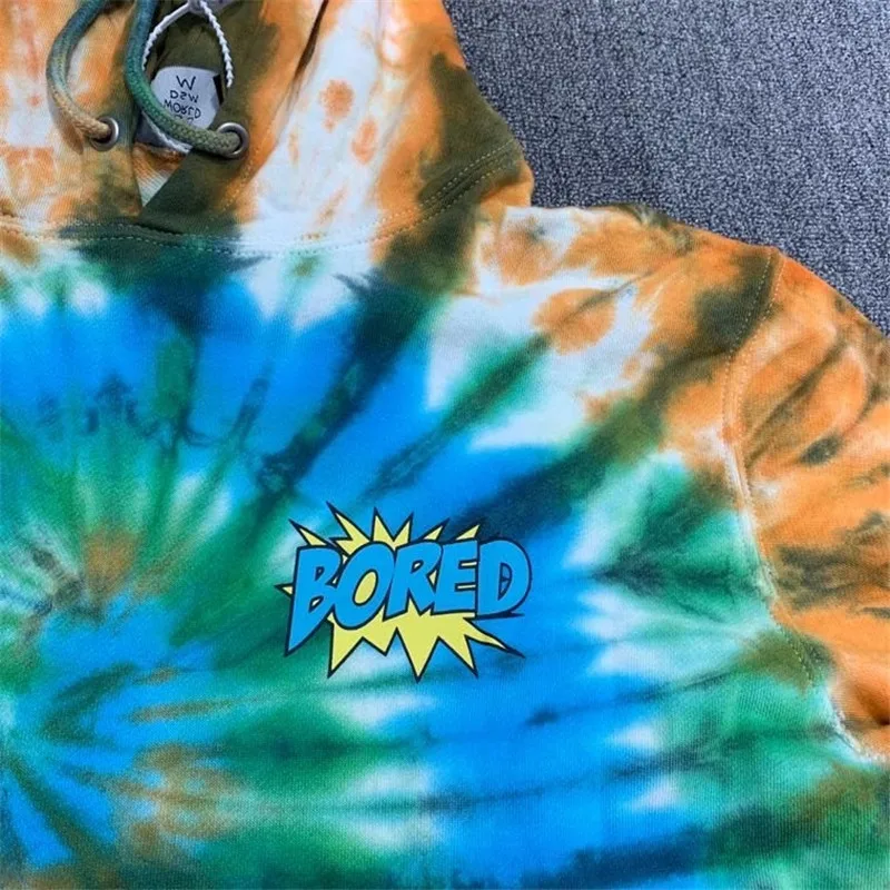 

New Travis Scott Bored Teenager Tie Dye Hoodie Women Men Top Quality Explosion Cactus Jack Pullover Hooded