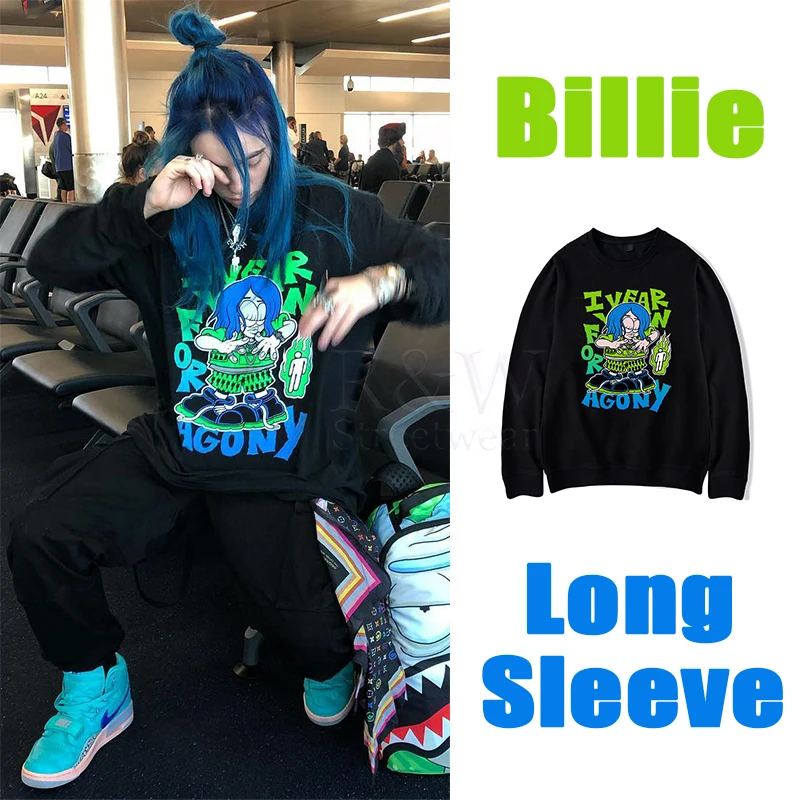 Billie Eilish худи с длинными рукавами в комплекте Для мужчин и женщин Весна уличная