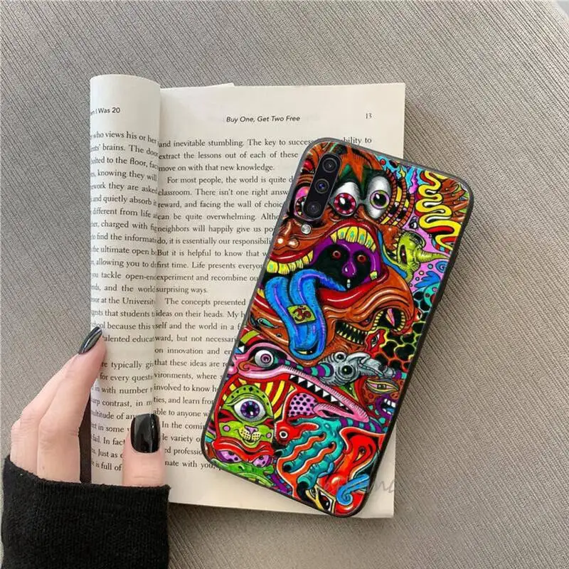 

Colourful Psychedelic Trippy Art Phone Case For Samsung galaxy S 7 8 9 10 20 edge A 6 10 20 30 50 51 70 note 10 plus Shell Funda