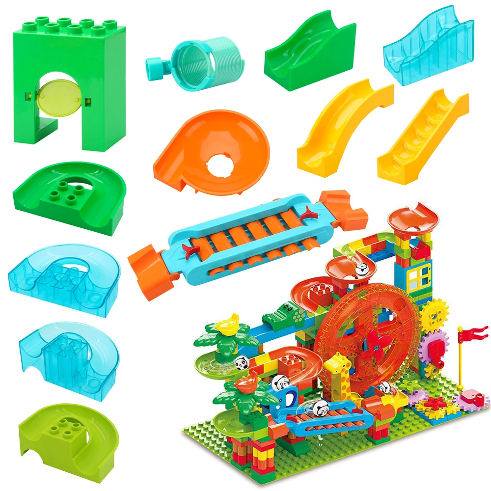 

Big Building Blocks Model Ball Slides Accessories Compatible Elephant With Brick Slideway Puzzle Assembling DIY Children's Toy