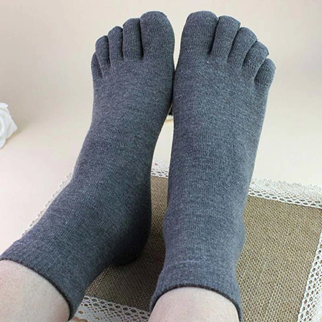 

Five Toes Socks Breathable Cotton Ultrathin Five Finger Anti-skid Anti-friction Boat Sock Summer Solid Outdoor Sport Stockings