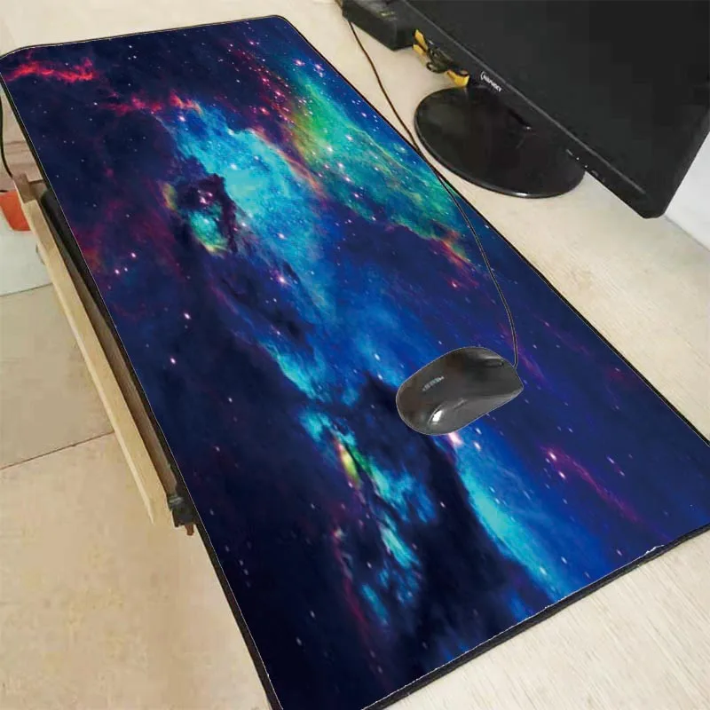 XGZ яркие облачные пространства большой размер игровой коврик для мыши резиновый