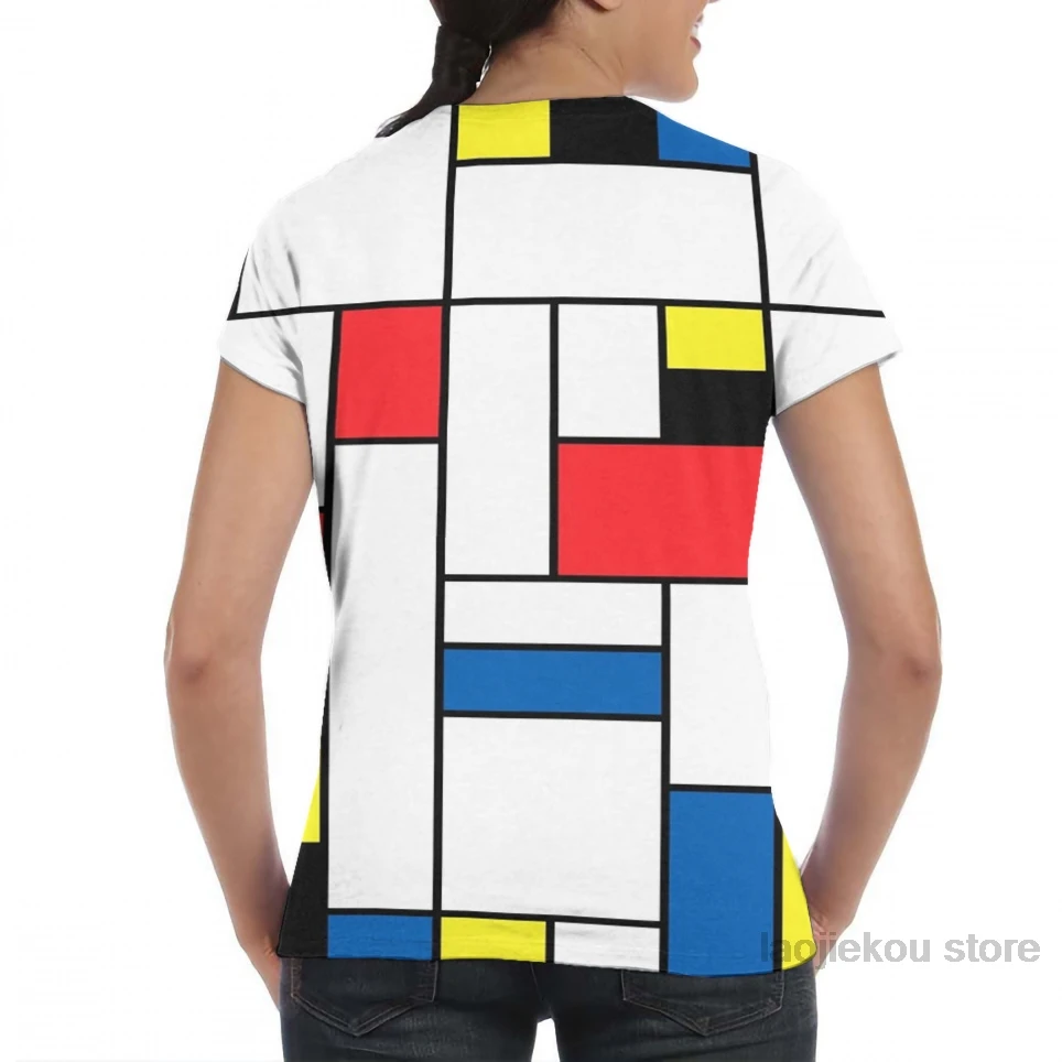 Mondrian/Мужская футболка женская модная футболка для девочек с принтом летние футболки с короткими рукавами для мальчиков