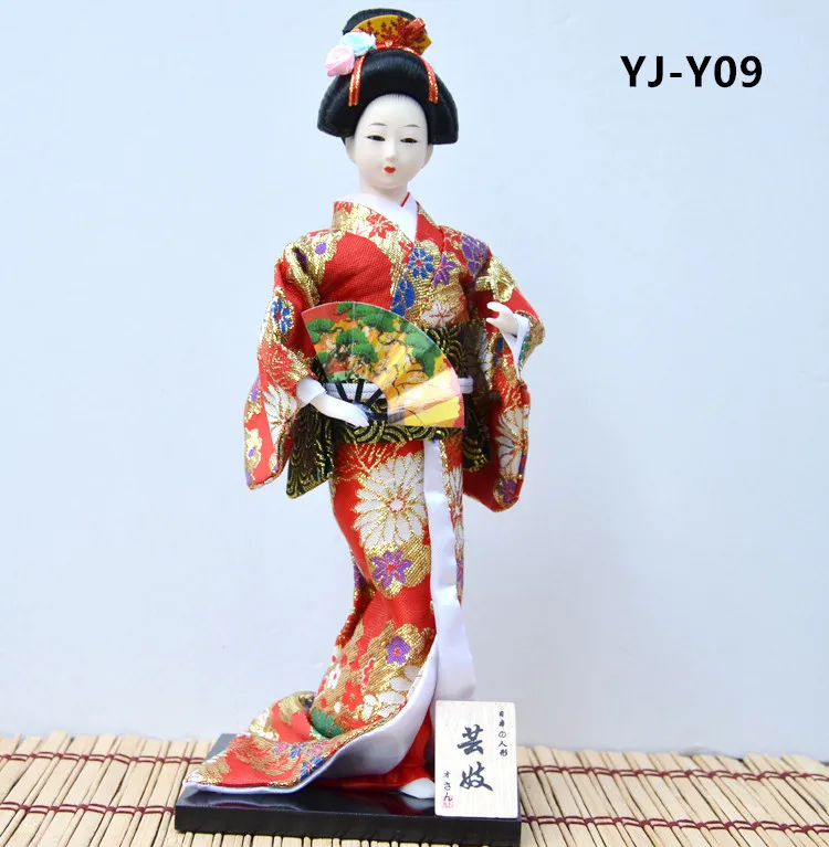 

MYBLUE 30cm Kawaii Hand Make Japanese Geisha Kimono Doll Sculpture Japanese House Figurine Home Room Decoration Accessories