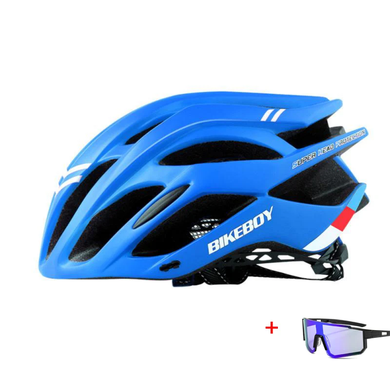 

Integrally-mold Road Mountain Bike Helmet With Glasses Ultralight Helmets Equestrian Bicycle Helmets MTB Riding Cycling Helmet