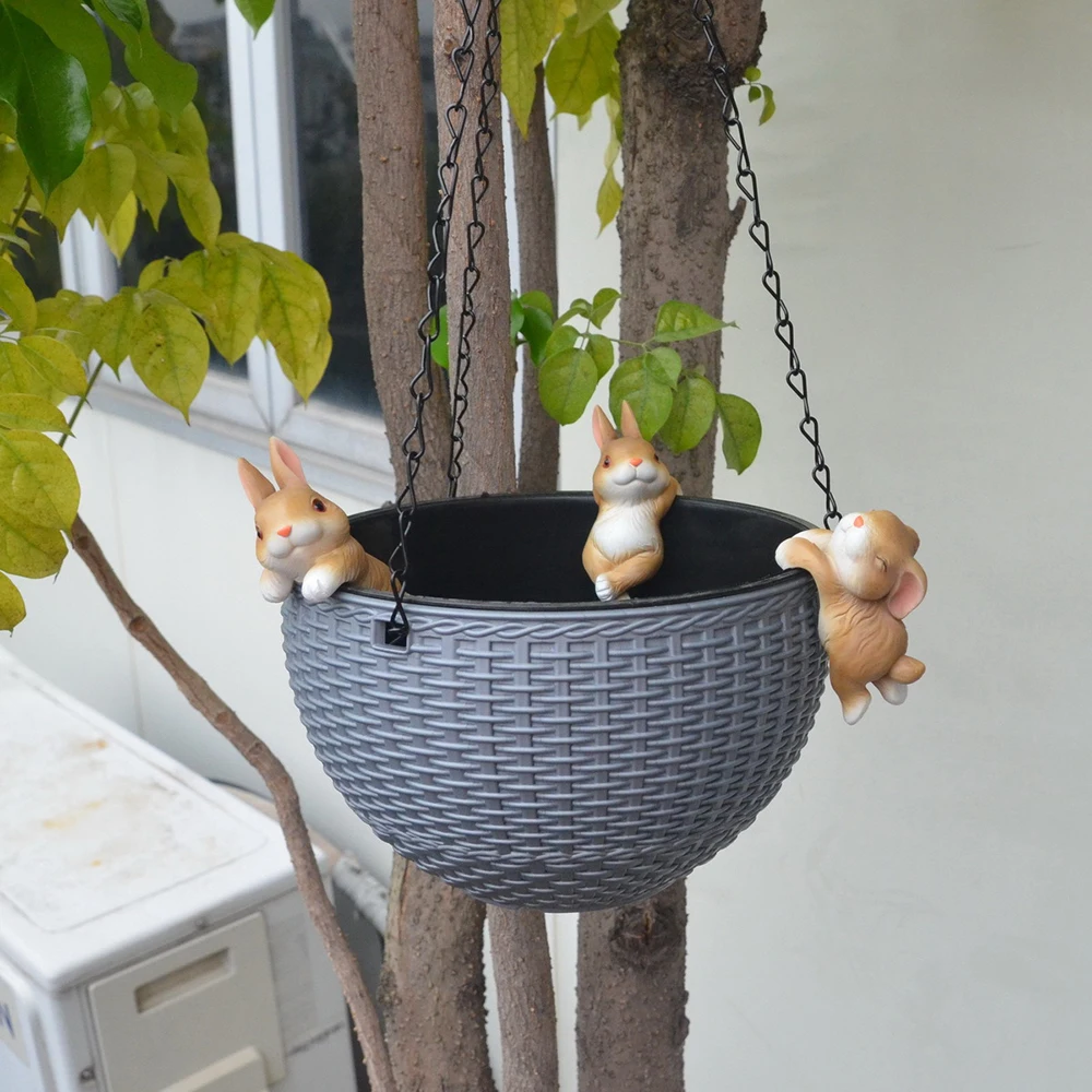 3 шт./набор подвесные фигурки кроликов лягушек полимерный горшок - купить по
