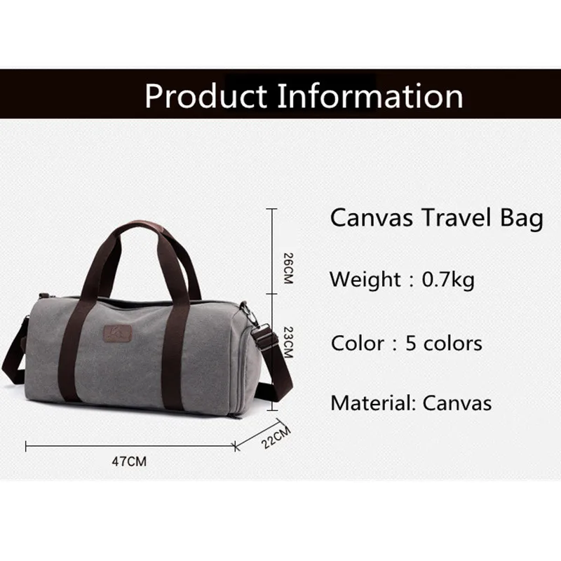 Canvas Travel Bags Hand Luggage Organizer Large Duffle Bag Weekender Gym Handbag Independent Shoe for Traveling Men 2021 | Багаж и сумки